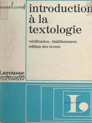cover image of Introduction à la textologie